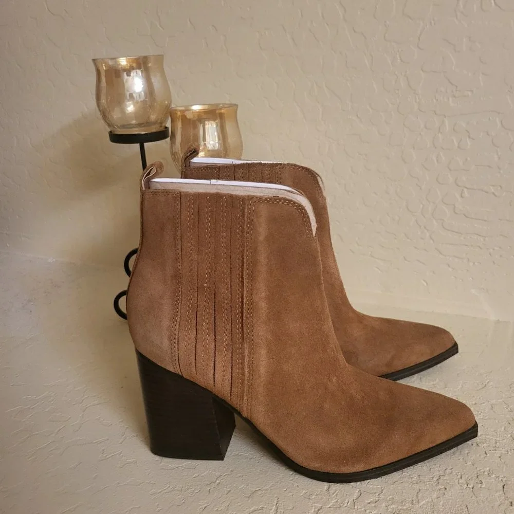 Marc Fisher Maree Brown Booties Size 8 and 8.5 NWT